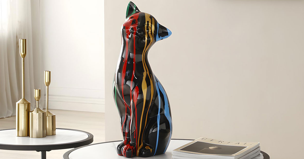 chat en résine